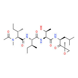 ChemSpider 2D Image | N-Acetyl-N-methyl-L-isoleucyl-L-isoleucyl-N-{(2S)-4-methyl-1-[(2R)-2-methyl-2-oxiranyl]-1-oxo-2-pentanyl}-L-allothreoninamide | C28H50N4O7