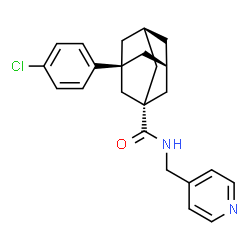 ChemSpider 2D Image | (1R,3S,5R)-3-(4-Chlorophenyl)-N-(4-pyridinylmethyl)-1-adamantanecarboxamide | C23H25ClN2O