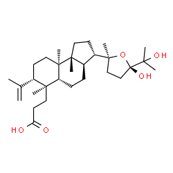 ChemSpider 2D Image | 3-{(3S,3aR,5aR,6S,7S,9aR,9bR)-3-[(2S,5S)-5-Hydroxy-5-(2-hydroxy-2-propanyl)-2-methyltetrahydro-2-furanyl]-7-isopropenyl-6,9a,9b-trimethyldodecahydro-1H-cyclopenta[a]naphthalen-6-yl}propanoic acid | C30H50O5