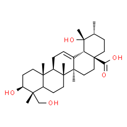 ChemSpider 2D Image | (3beta,5xi)-3,19,23-Trihydroxyurs-12-en-28-oic acid | C30H48O5