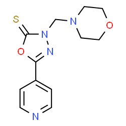 ChemSpider 2D Image | 3-(4-Morpholinylmethyl)-5-(4-pyridinyl)-1,3,4-oxadiazole-2(3H)-thione | C12H14N4O2S