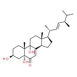 ChemSpider 2D Image | (3beta,5alpha,9xi,22E)-3,5,9-Trihydroxyergosta-7,22-dien-6-one | C28H44O4
