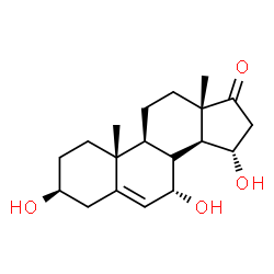 ChemSpider 2D Image | (3beta,7alpha,15alpha)-3,7,15-Trihydroxyandrost-5-en-17-one | C19H28O4