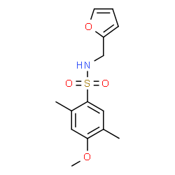 ChemSpider 2D Image | N-(2-Furylmethyl)-4-methoxy-2,5-dimethylbenzenesulfonamide | C14H17NO4S