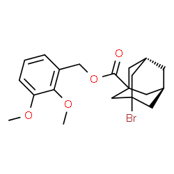 ChemSpider 2D Image | 2,3-Dimethoxybenzyl (5R,7S)-3-bromo-1-adamantanecarboxylate | C20H25BrO4