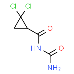 ChemSpider 2D Image | N-Carbamoyl-2,2-dichlorocyclopropanecarboxamide | C5H6Cl2N2O2