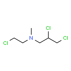 ChemSpider 2D Image | 2,3-Dichloro-N-(2-chloroethyl)-N-methyl-1-propanamine | C6H12Cl3N