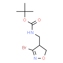 ChemSpider 2D Image | 2-Methyl-2-propanyl [(3-bromo-4,5-dihydro-1,2-oxazol-4-yl)methyl]carbamate | C9H15BrN2O3