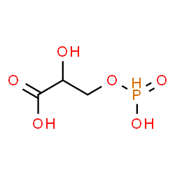 ChemSpider 2D Image | 2-Hydroxy-3-{[hydroxy(oxido)phosphoranyl]oxy}propanoic acid | C3H7O6P