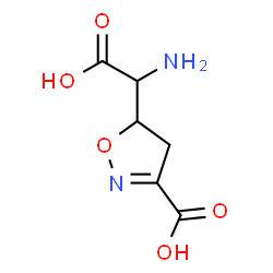 ChemSpider 2D Image | 5-[Amino(carboxy)methyl]-4,5-dihydro-1,2-oxazole-3-carboxylic acid | C6H8N2O5