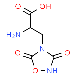ChemSpider 2D Image | 3-(3,5-Dioxo-1,2,4-oxadiazolidin-4-yl)alanine | C5H7N3O5