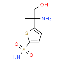 ChemSpider 2D Image | 5-(2-Amino-1-hydroxy-2-propanyl)-2-thiophenesulfonamide | C7H12N2O3S2
