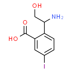 ChemSpider 2D Image | 2-(1-Amino-2-hydroxyethyl)-5-iodobenzoic acid | C9H10INO3