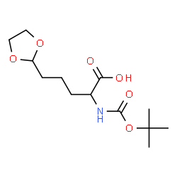 ChemSpider 2D Image | 5-(1,3-Dioxolan-2-yl)-N-{[(2-methyl-2-propanyl)oxy]carbonyl}norvaline | C13H23NO6