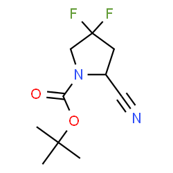 ChemSpider 2D Image | tert-butyl 2-cyano-4,4-difluoropyrrolidine-1-carboxylate | C10H14F2N2O2
