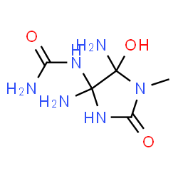 ChemSpider 2D Image | 1-(4,5-Diamino-5-hydroxy-1-methyl-2-oxo-4-imidazolidinyl)urea | C5H12N6O3