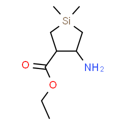 ChemSpider 2D Image | Ethyl 4-amino-1,1-dimethyl-3-silolanecarboxylate | C9H19NO2Si