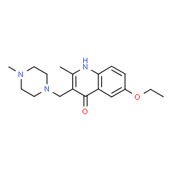 ChemSpider 2D Image | 6-Ethoxy-2-methyl-3-[(4-methylpiperazin-1-yl)methyl]quinolin-4-ol | C18H25N3O2