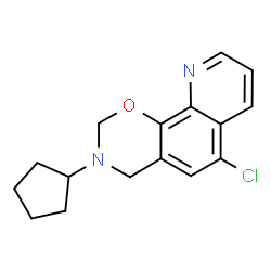 ChemSpider 2D Image | 6-Chloro-3-cyclopentyl-3,4-dihydro-2H-[1,3]oxazino[5,6-h]quinoline | C16H17ClN2O
