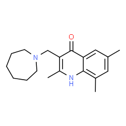 ChemSpider 2D Image | 3-(azepan-1-ylmethyl)-2,6,8-trimethylquinolin-4-ol | C19H26N2O