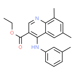 ChemSpider 2D Image | Ethyl 6,8-dimethyl-4-[(3-methylphenyl)amino]-3-quinolinecarboxylate | C21H22N2O2