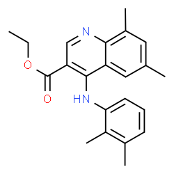 ChemSpider 2D Image | Ethyl 4-[(2,3-dimethylphenyl)amino]-6,8-dimethyl-3-quinolinecarboxylate | C22H24N2O2