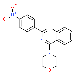 ChemSpider 2D Image | 4-(4-Morpholinyl)-2-(4-nitrophenyl)quinazoline | C18H16N4O3