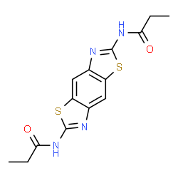 ChemSpider 2D Image | N,N'-[1,3]Thiazolo[5,4-f][1,3]benzothiazole-2,6-diyldipropanamide | C14H14N4O2S2