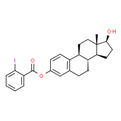 ChemSpider 2D Image | (17beta)-17-Hydroxyestra-1,3,5(10)-trien-3-yl 2-iodobenzoate | C25H27IO3