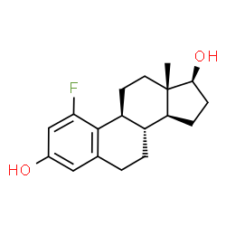 ChemSpider 2D Image | (17beta)-1-Fluoroestra-1,3,5(10)-triene-3,17-diol | C18H23FO2