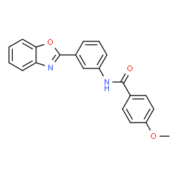 ChemSpider 2D Image | N-[3-(1,3-Benzoxazol-2-yl)phenyl]-4-methoxybenzamide | C21H16N2O3