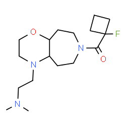 ChemSpider 2D Image | {4-[2-(Dimethylamino)ethyl]octahydro[1,4]oxazino[2,3-d]azepin-7(2H)-yl}(1-fluorocyclobutyl)methanone | C17H30FN3O2