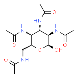 ChemSpider 2D Image | 2,3,4,6-Tetraacetamido-2,3,4,6-tetradeoxy-alpha-D-galactopyranose | C14H24N4O6