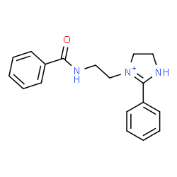 ChemSpider 2D Image | 3-[2-(Benzoylamino)ethyl]-2-phenyl-4,5-dihydro-1H-imidazol-3-ium | C18H20N3O
