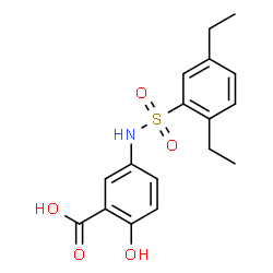 ChemSpider 2D Image | 5-{[(2,5-Diethylphenyl)sulfonyl]amino}-2-hydroxybenzoic acid | C17H19NO5S