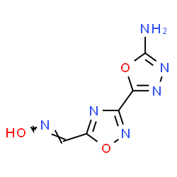 ChemSpider 2D Image | 5-{5-[(E)-(Hydroxyimino)methyl]-1,2,4-oxadiazol-3-yl}-1,3,4-oxadiazol-2-amine | C5H4N6O3