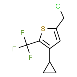 ChemSpider 2D Image | 5-(Chloromethyl)-3-cyclopropyl-2-(trifluoromethyl)thiophene | C9H8ClF3S