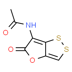 ChemSpider 2D Image | N-(5-Oxo-5H-[1,2]dithiolo[4,3-b]furan-6-yl)acetamide | C7H5NO3S2