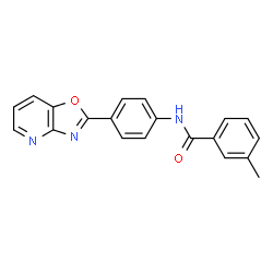 ChemSpider 2D Image | 3-Methyl-N-[4-([1,3]oxazolo[4,5-b]pyridin-2-yl)phenyl]benzamide | C20H15N3O2