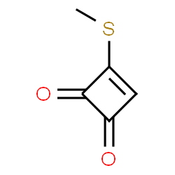 ChemSpider 2D Image | 3-(Methylsulfanyl)-3-cyclobutene-1,2-dione | C5H4O2S