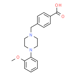 ChemSpider 2D Image | 4-{[4-(2-Methoxyphenyl)-1-piperazinyl]methyl}benzoic acid | C19H22N2O3