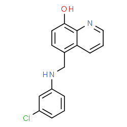 ChemSpider 2D Image | 5-{[(3-Chlorophenyl)amino]methyl}-8-quinolinol | C16H13ClN2O