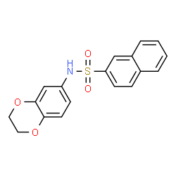 ChemSpider 2D Image | N-(2,3-Dihydro-1,4-benzodioxin-6-yl)-2-naphthalenesulfonamide | C18H15NO4S