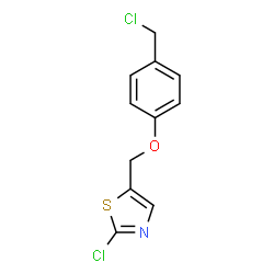 ChemSpider 2D Image | 2-Chloro-5-{[4-(chloromethyl)phenoxy]methyl}-1,3-thiazole | C11H9Cl2NOS