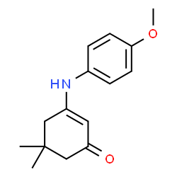 ChemSpider 2D Image | 5,5-DIMETHYL-3-(4-METHOXYANILINO)-2-CYCLOHEXEN-1-ONE | C15H19NO2