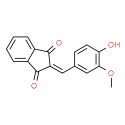 ChemSpider 2D Image | 2-(4-Hydroxy-3-methoxybenzylidene)-1H-indene-1,3(2H)-dione | C17H12O4