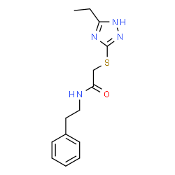 ChemSpider 2D Image | 2-[(5-Ethyl-1H-1,2,4-triazol-3-yl)sulfanyl]-N-(2-phenylethyl)acetamide | C14H18N4OS