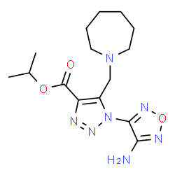 ChemSpider 2D Image | Isopropyl 1-(4-amino-1,2,5-oxadiazol-3-yl)-5-(1-azepanylmethyl)-1H-1,2,3-triazole-4-carboxylate | C15H23N7O3