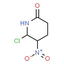 ChemSpider 2D Image | 6-Chloro-5-nitro-2-piperidinone | C5H7ClN2O3