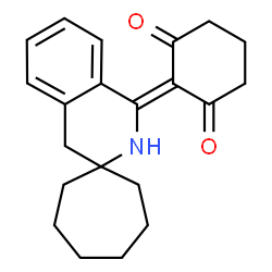 ChemSpider 2D Image | 2-(2'H-Spiro[cycloheptane-1,3'-isoquinolin]-1'(4'H)-ylidene)-1,3-cyclohexanedione | C21H25NO2